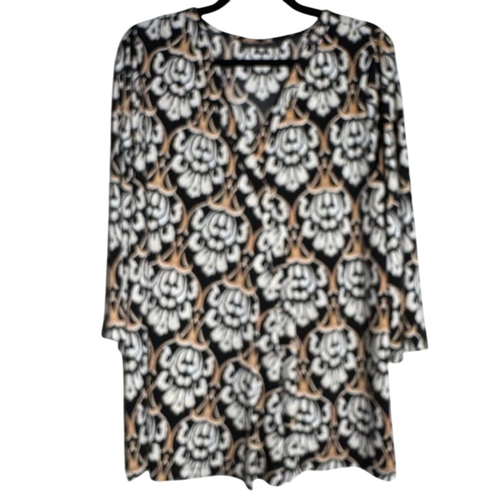 LANE BRYANT Pull Over Top Black Cream Gold Size 18 - 20 - Picture 1 of 7